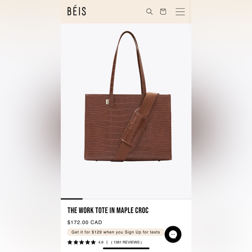 The Work Tote - maple croc - sold out colour